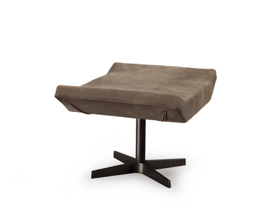 OLIVIA - Upholstered with 4-spoke base leather footstool _ Alf DaFrè