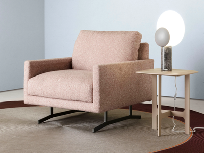 OSLO 2 - Sled base fabric armchair with armrests _ Alf DaFrè