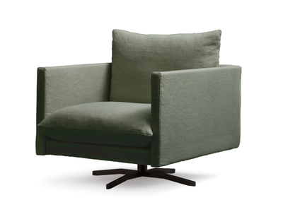 OSLO 2 - Swivel fabric armchair with armrests with 4-spoke base _ Alf DaFrè