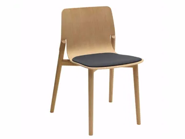 KAYAK SOFT - 049 - Upholstered stackable wooden chair _ Alias