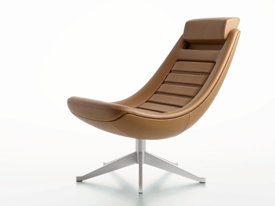MANZÙ LOUNGE / 090 - Armchair with 5-spoke base _ Alias