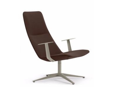SLIM LOUNGE HIGH - 818 - Swivel armchair with armrests with 4-spoke base _ Alias