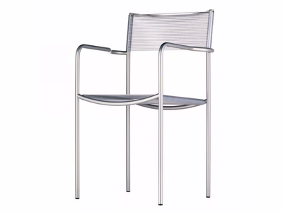 SPAGHETTI ARMREST - 131 - Stackable steel and PVC chair with armrests _ Alias