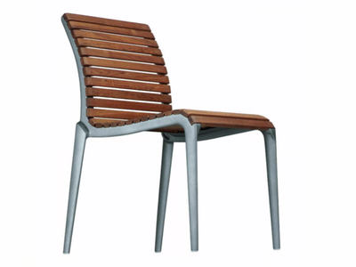 TECH WOOD - M20 - Stackable aluminium and wood garden chair _ Alias