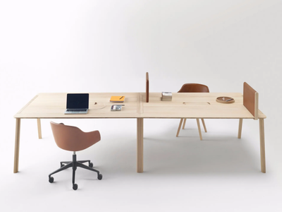 HELDU - Rectangular oak meeting table with cable management _ ALKI