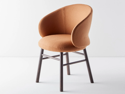 POTTOLO - Upholstered fabric chair with armrests _ ALKI
