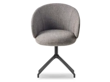 POTTOLO - Upholstered trestle-based fabric chair _ ALKI