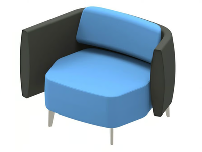 AIRWAVE 19 - Fabric armchair with backrest and leg base for contract _ Altek