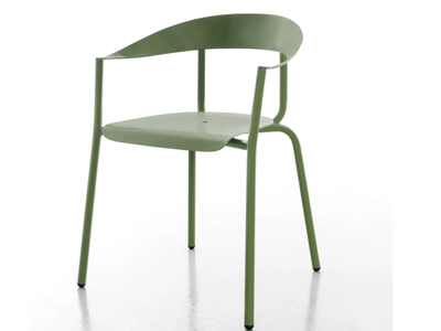 ALUMITO - Stackable aluminium chair with armrests _ Altek