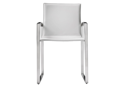 ANDREA - Tanned leather chair with armrests _ Altek