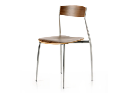 BABA - Stackable steel and wood chair _ Altek