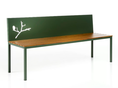 BIRDY - Composite material garden bench with back _ Altek