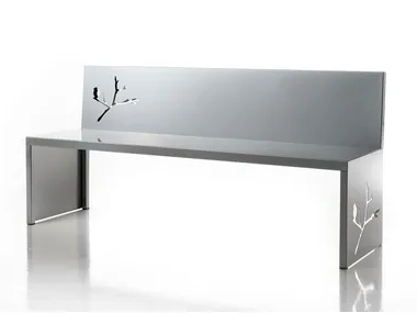 BIRDY - Metal garden bench with back _ Altek