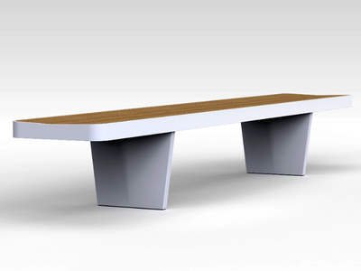 DOLMEN/2 - Resysta and steel garden bench _ Altek