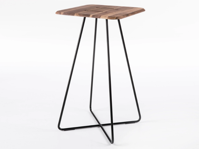 LEVANTE - Square steel and wood high table _ Altek