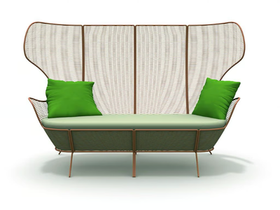 QUIZAS - 3 seater high-back steel garden sofa _ Altek