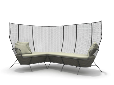 QUIZAS - Corner high-back steel garden sofa _ Altek