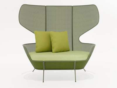 QUIZAS - High-back 2 seater steel garden sofa _ Altek
