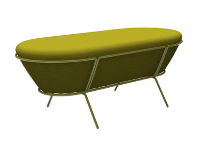 QUIZAS - Oval upholstered steel pouf _ Altek