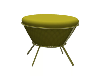 QUIZAS - Upholstered round steel pouf _ Altek