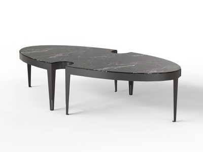WEST COAST - Oval aluminium and wood coffee table _ Altek