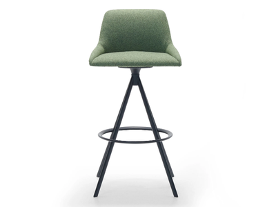 ALYA BQ1590 / BQ1591 - Swivel high fabric stool with back