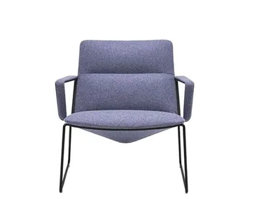 CAPRI LOUNGE BU1740 - Sled base upholstered armchair with armrests