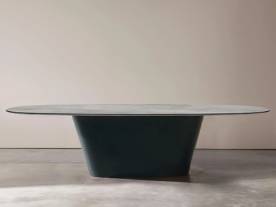 PROA OUTDOOR - Oval table with thermo-polymer base