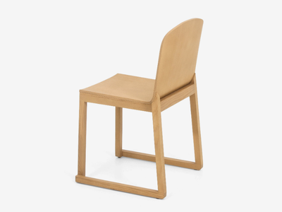 AVA - Stackable sled base solid wood chair _ Anesis