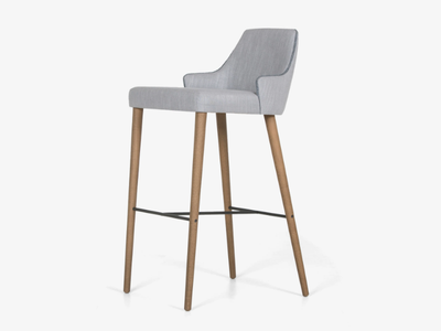 LILA - Upholstered ash barstool with footrest _ Anesis