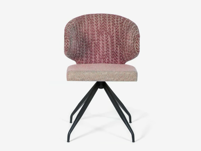 QUARTETTA - Swivel trestle-based fabric chair with armrests _ Anesis