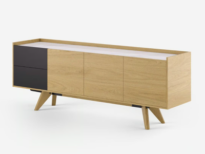 TRAVA - Solid wood sideboard with doors _ Anesis