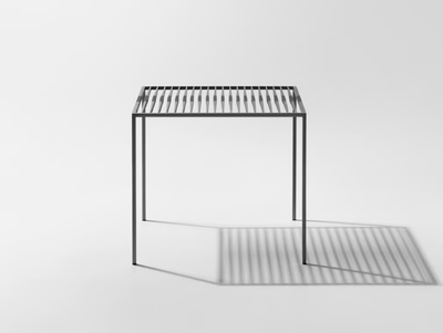 PAGINE SCRITTE - Set of three brushed steel coffee tables _ Antoniolupi