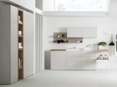 I_WASH - COMPOSITION 02 - Wooden laundry room cabinet