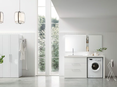 I_WASH - COMPOSITION 07 - Wooden laundry room cabinet