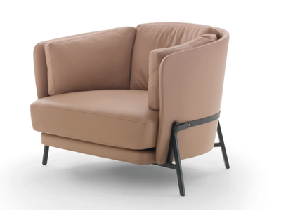 CRADLE - Leather armchair with armrests _ arflex