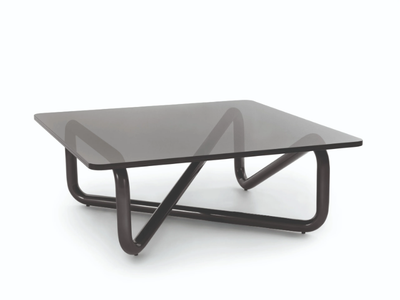 INFINITY - Square glass and steel coffee table _ arflex