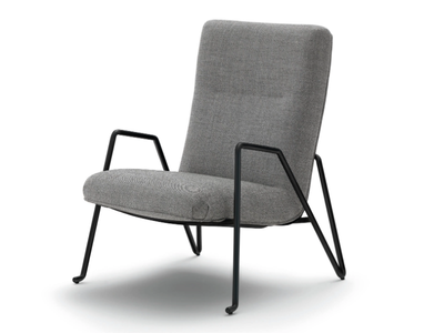 SOLICE - Fabric armchair with armrests _ arflex