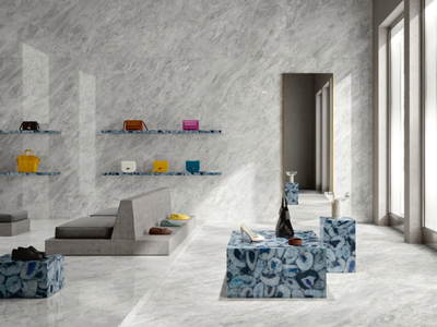 ULTRA MARMI - BARDIGLIO CHIARO - Porcelain stoneware wall/floor slabs with marble effect _ ARIOSTEA
