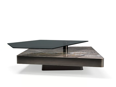 FINAL CUT - Low marble and glass coffee table _ Arketipo