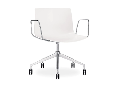 CATIFA 53 - Swivel chair with armrests with 5-spoke base