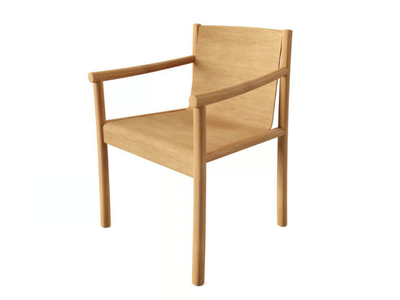 KATA - Wooden chair with armrests _ Arper