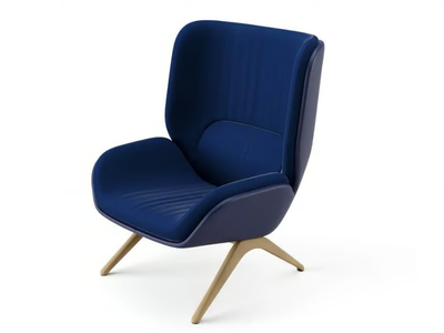 LEPAL - Fabric and leather armchair _ Arper