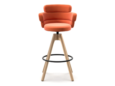 DAM ST-4WL XL - Swivel high fabric stool with footrest _ Arrmet