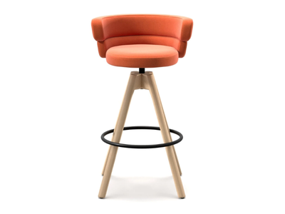 DAM ST-SW - High with 4-spoke base fabric stool with footrest _ Arrmet