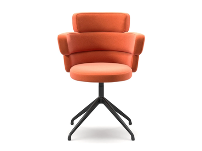 DAM XL-SP - Swivel trestle-based fabric chair with armrests _ Arrmet