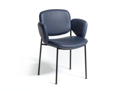 MACKA - Upholstered leather chair with armrests _ Arrmet