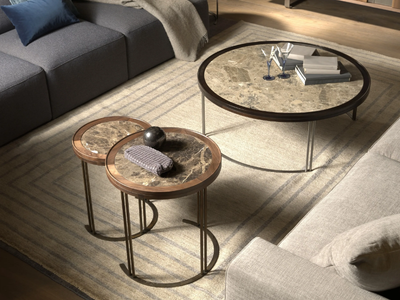 LEONARDO L1040N - Round marble coffee table _ Arte Brotto