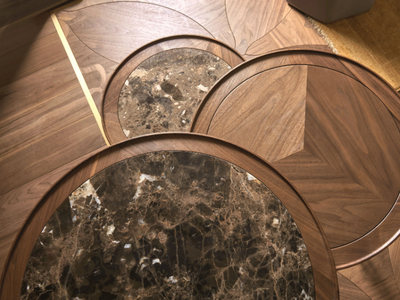 LEONARDO L1040N - Round walnut coffee table _ Arte Brotto