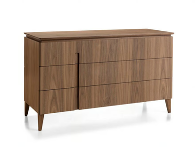 LEONARDO L313N - Walnut chest of drawers with integrated handles _ Arte Brotto